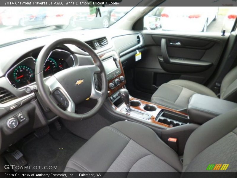 White Diamond Tricoat / Ebony 2014 Chevrolet Traverse LT AWD