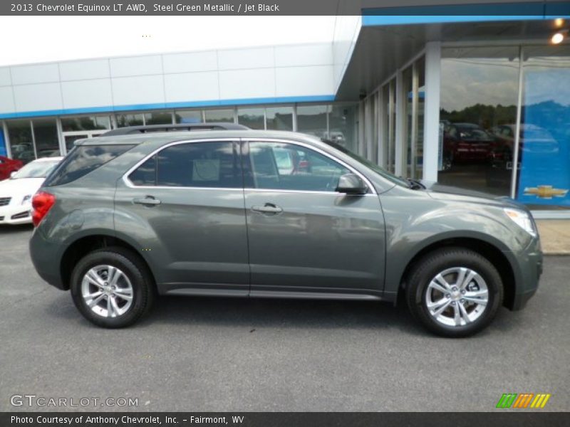 Steel Green Metallic / Jet Black 2013 Chevrolet Equinox LT AWD
