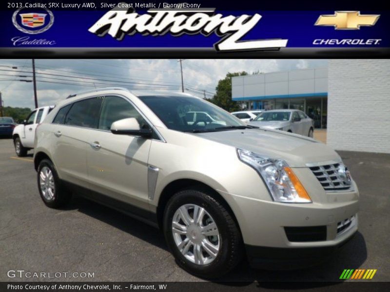 Silver Coast Metallic / Ebony/Ebony 2013 Cadillac SRX Luxury AWD