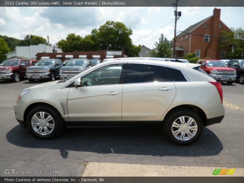 Silver Coast Metallic / Ebony/Ebony 2013 Cadillac SRX Luxury AWD