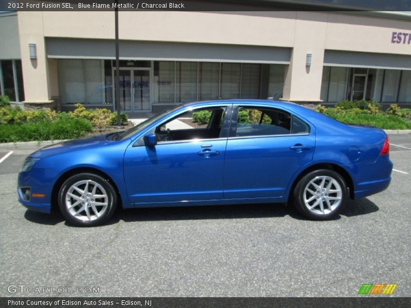 Blue Flame Metallic / Charcoal Black 2012 Ford Fusion SEL
