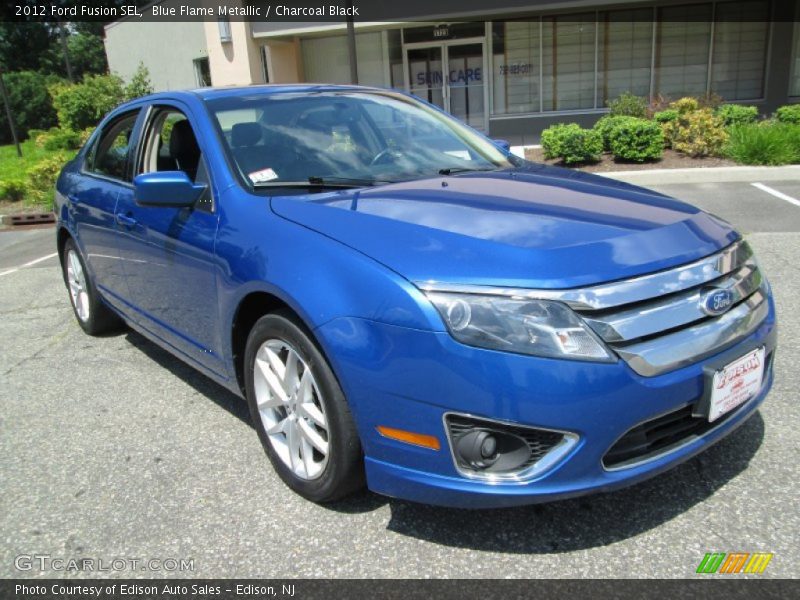 Blue Flame Metallic / Charcoal Black 2012 Ford Fusion SEL