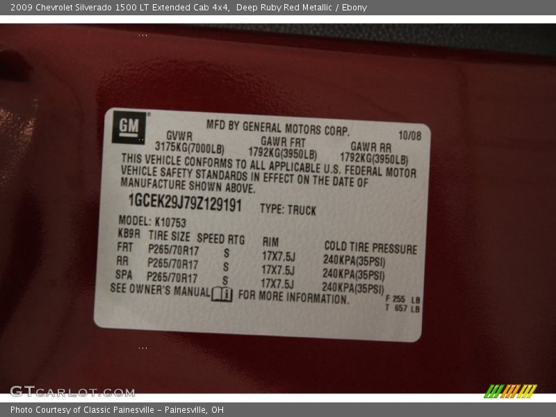 Deep Ruby Red Metallic / Ebony 2009 Chevrolet Silverado 1500 LT Extended Cab 4x4