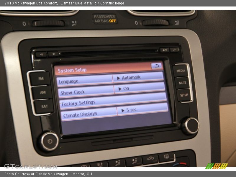 Eismeer Blue Metallic / Cornsilk Beige 2010 Volkswagen Eos Komfort