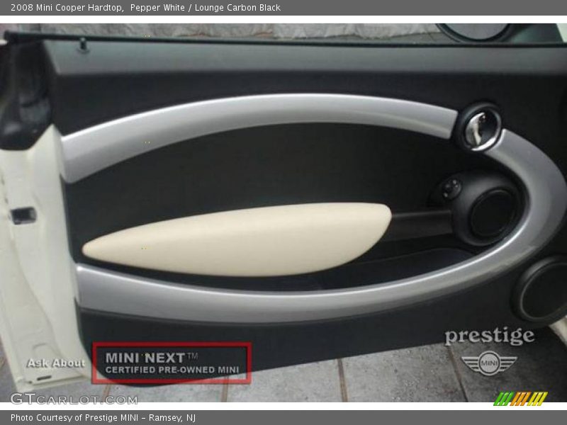 Pepper White / Lounge Carbon Black 2008 Mini Cooper Hardtop