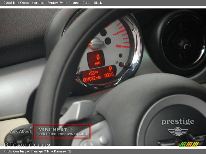 Pepper White / Lounge Carbon Black 2008 Mini Cooper Hardtop