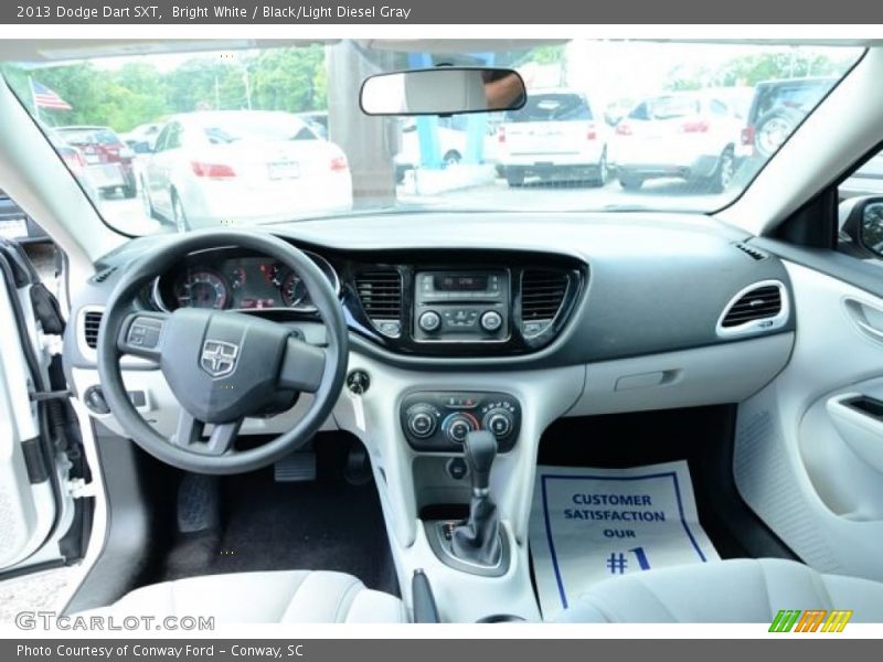 Bright White / Black/Light Diesel Gray 2013 Dodge Dart SXT