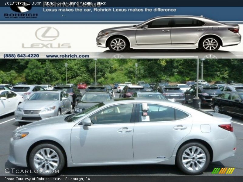 Silver Lining Metallic / Black 2013 Lexus ES 300h Hybrid