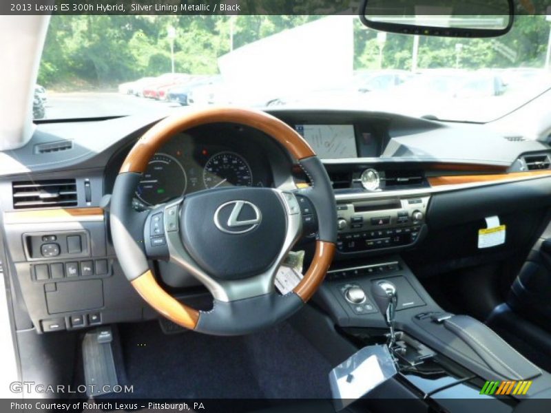 Silver Lining Metallic / Black 2013 Lexus ES 300h Hybrid