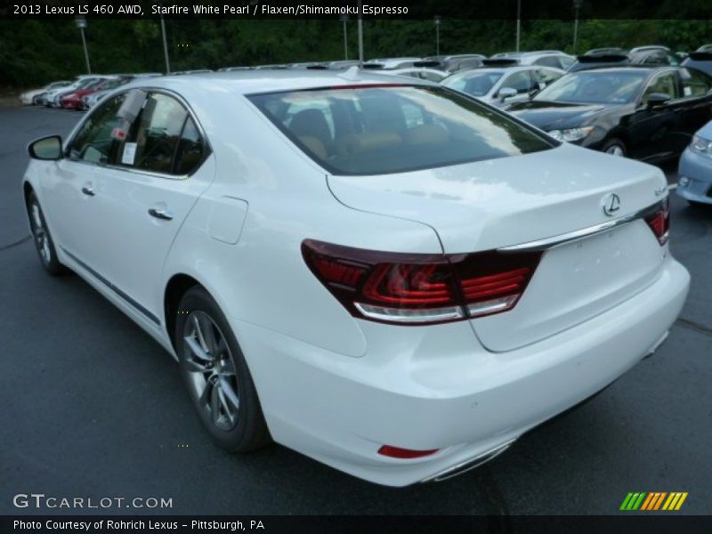 Starfire White Pearl / Flaxen/Shimamoku Espresso 2013 Lexus LS 460 AWD