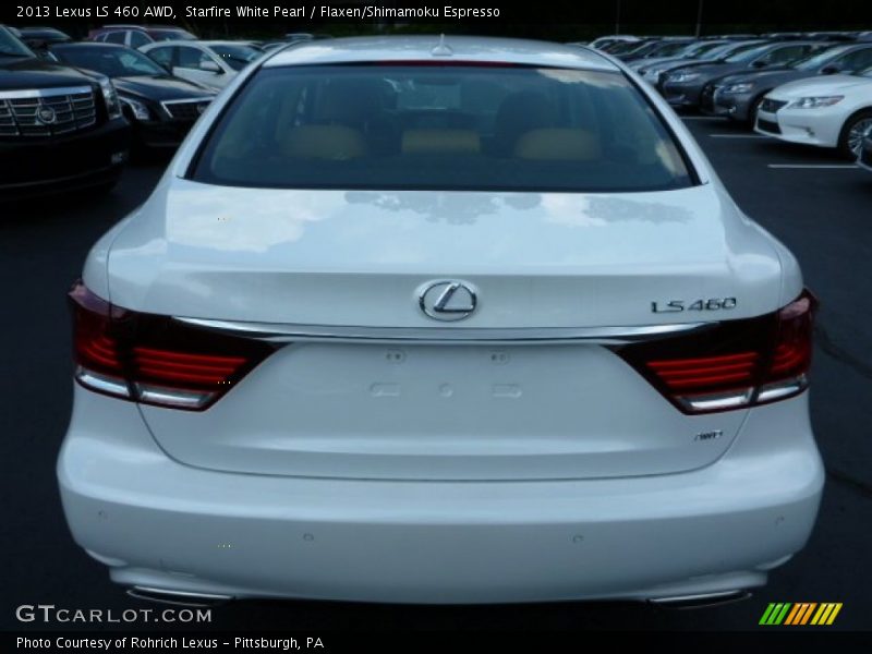 Starfire White Pearl / Flaxen/Shimamoku Espresso 2013 Lexus LS 460 AWD