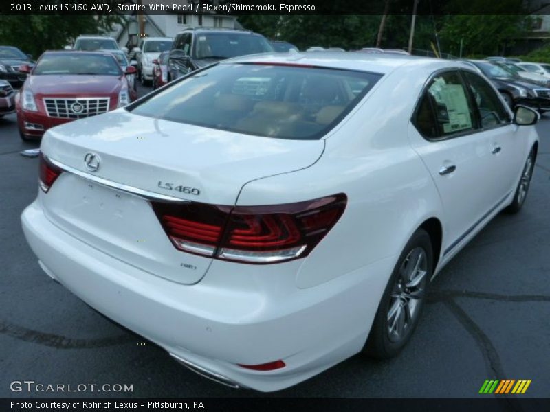 Starfire White Pearl / Flaxen/Shimamoku Espresso 2013 Lexus LS 460 AWD