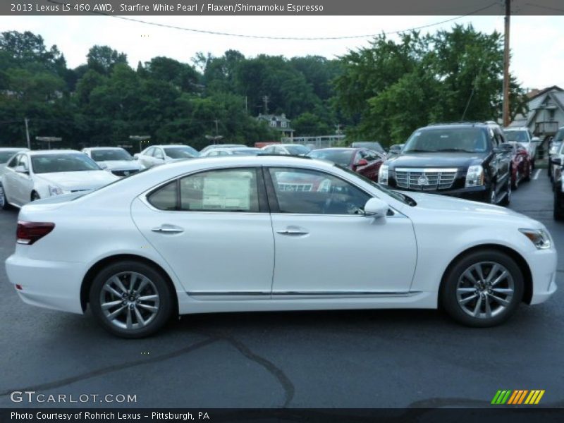 Starfire White Pearl / Flaxen/Shimamoku Espresso 2013 Lexus LS 460 AWD