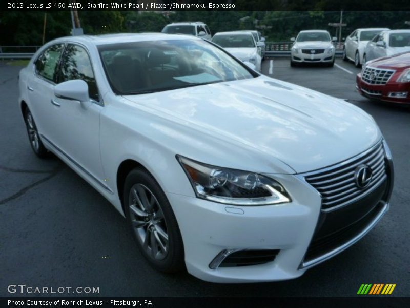 Starfire White Pearl / Flaxen/Shimamoku Espresso 2013 Lexus LS 460 AWD