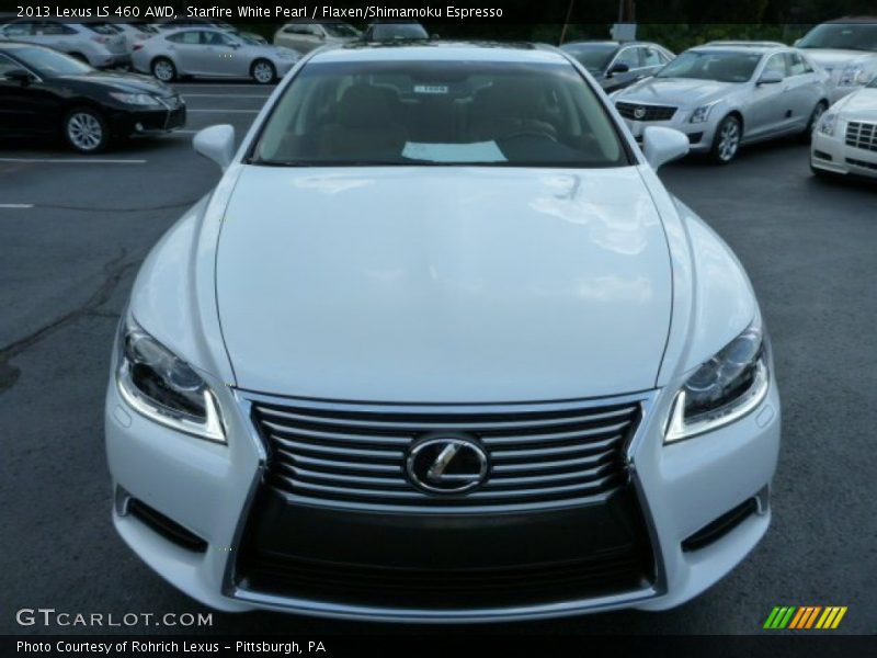 Starfire White Pearl / Flaxen/Shimamoku Espresso 2013 Lexus LS 460 AWD
