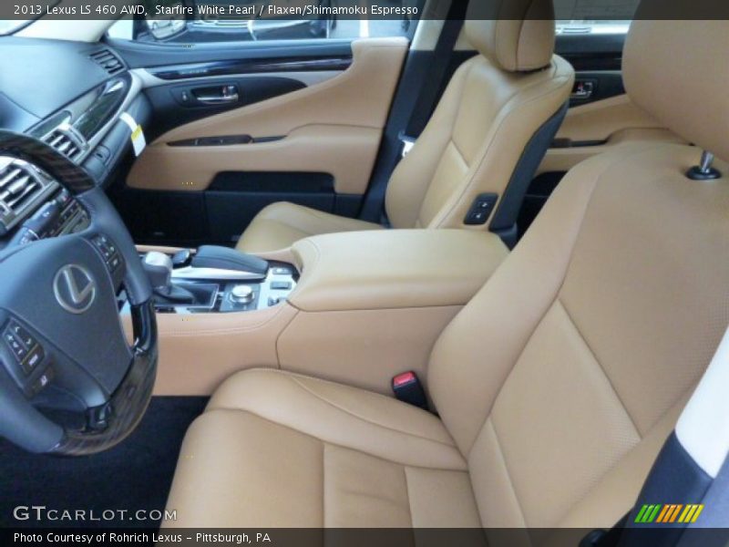 Starfire White Pearl / Flaxen/Shimamoku Espresso 2013 Lexus LS 460 AWD