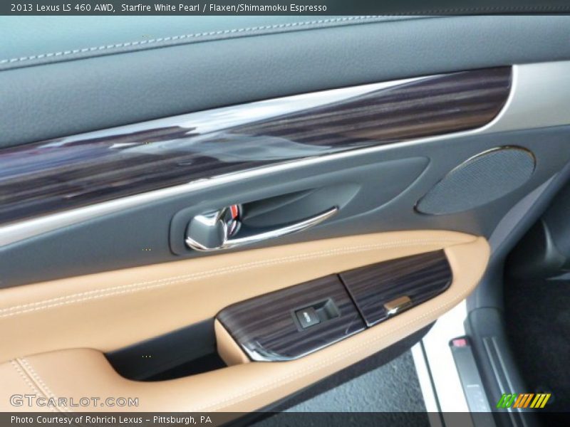 Starfire White Pearl / Flaxen/Shimamoku Espresso 2013 Lexus LS 460 AWD
