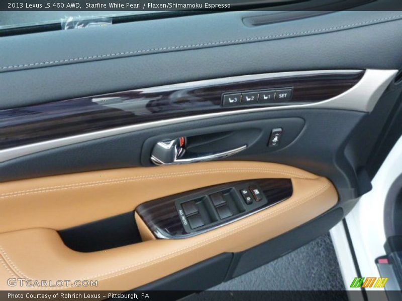 Starfire White Pearl / Flaxen/Shimamoku Espresso 2013 Lexus LS 460 AWD