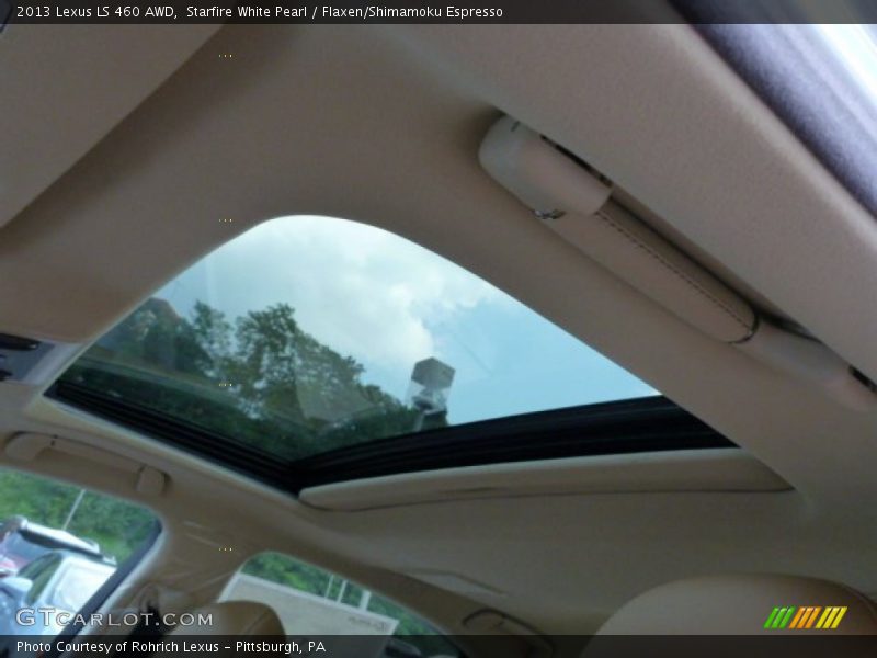 Starfire White Pearl / Flaxen/Shimamoku Espresso 2013 Lexus LS 460 AWD