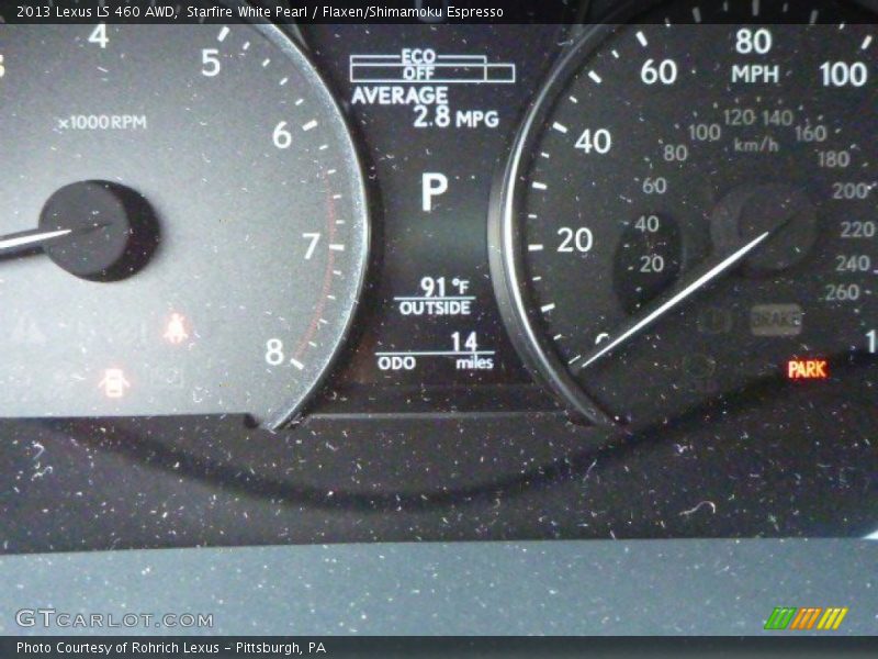 Starfire White Pearl / Flaxen/Shimamoku Espresso 2013 Lexus LS 460 AWD