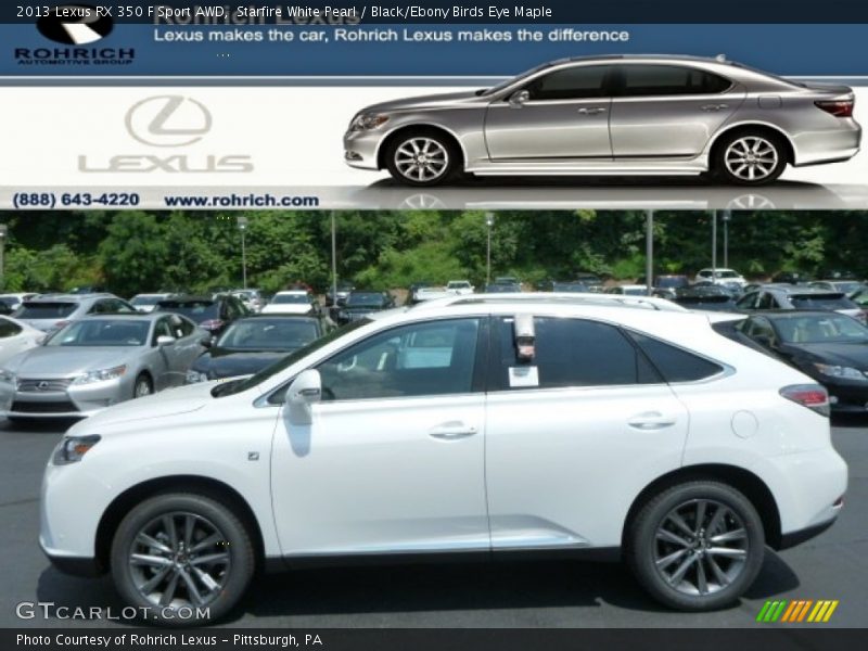 Starfire White Pearl / Black/Ebony Birds Eye Maple 2013 Lexus RX 350 F Sport AWD
