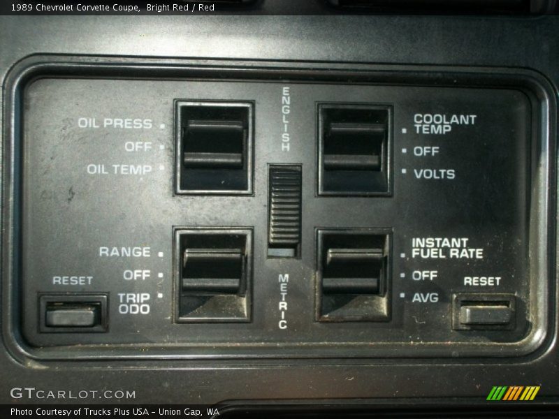 Controls of 1989 Corvette Coupe