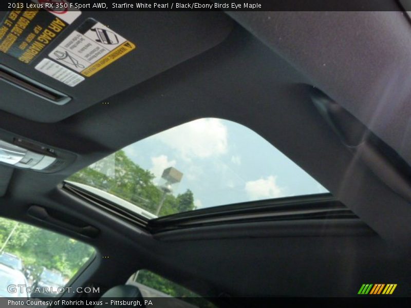 Starfire White Pearl / Black/Ebony Birds Eye Maple 2013 Lexus RX 350 F Sport AWD