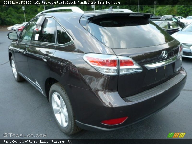 Fire Agate Pearl / Saddle Tan/Espresso Birds Eye Maple 2013 Lexus RX 350 AWD