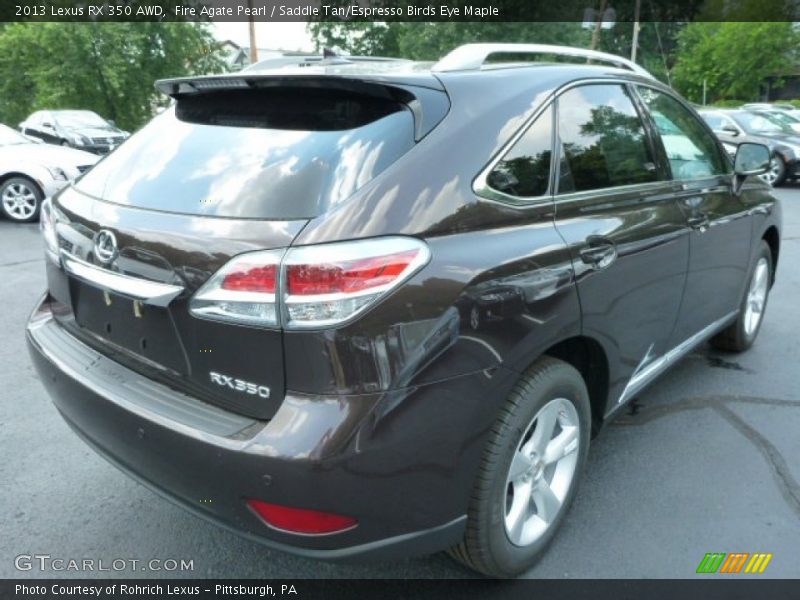 Fire Agate Pearl / Saddle Tan/Espresso Birds Eye Maple 2013 Lexus RX 350 AWD