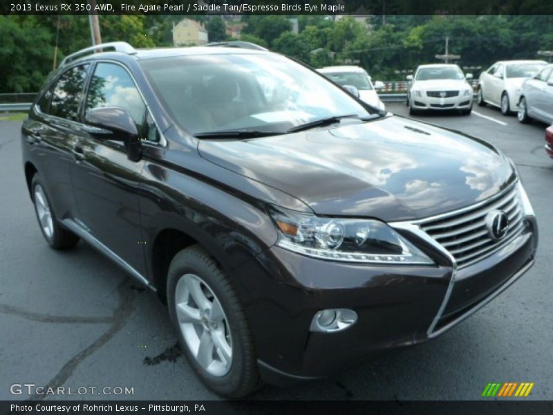 Fire Agate Pearl / Saddle Tan/Espresso Birds Eye Maple 2013 Lexus RX 350 AWD