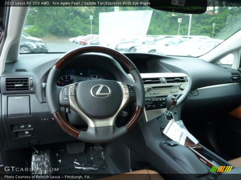 Fire Agate Pearl / Saddle Tan/Espresso Birds Eye Maple 2013 Lexus RX 350 AWD