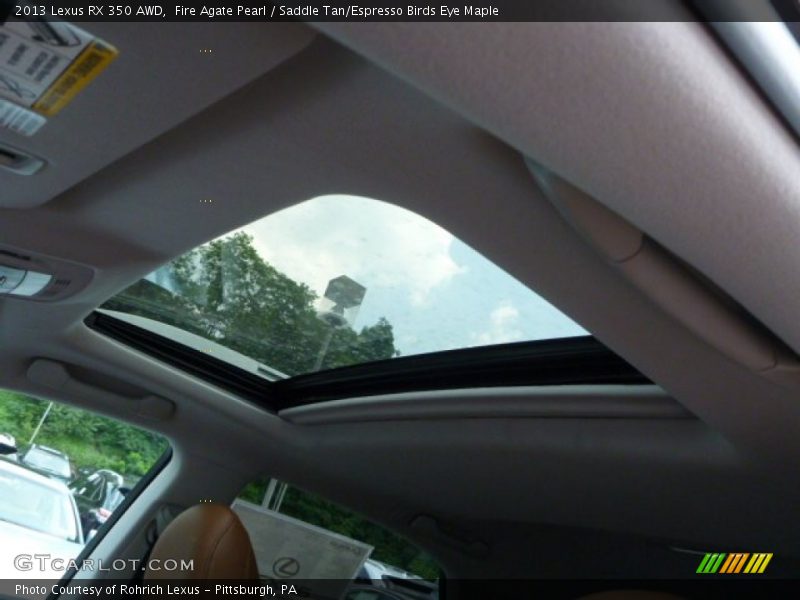 Fire Agate Pearl / Saddle Tan/Espresso Birds Eye Maple 2013 Lexus RX 350 AWD