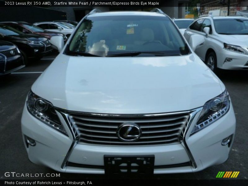 Starfire White Pearl / Parchment/Espresso Birds Eye Maple 2013 Lexus RX 350 AWD