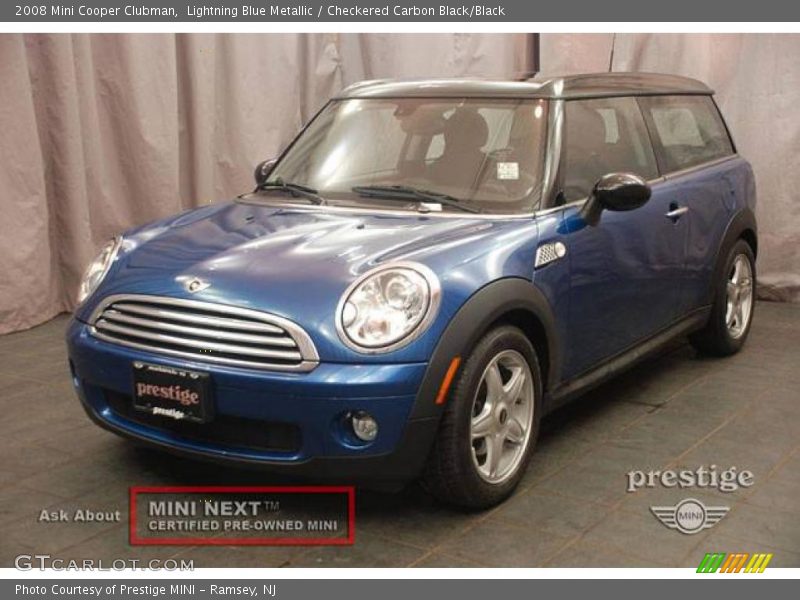 Lightning Blue Metallic / Checkered Carbon Black/Black 2008 Mini Cooper Clubman