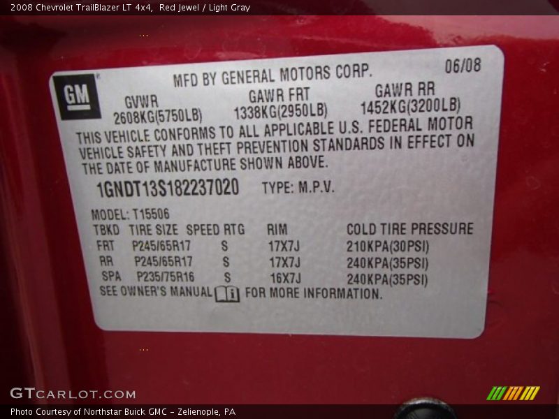 Red Jewel / Light Gray 2008 Chevrolet TrailBlazer LT 4x4