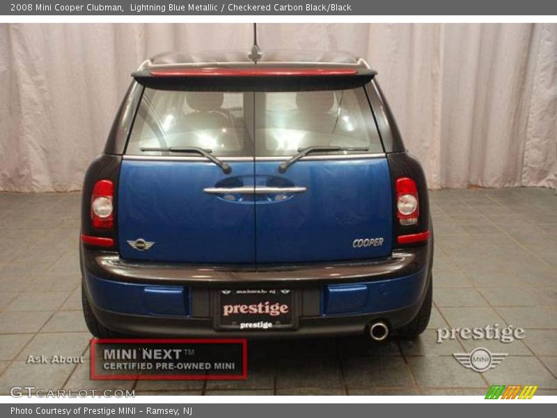 Lightning Blue Metallic / Checkered Carbon Black/Black 2008 Mini Cooper Clubman
