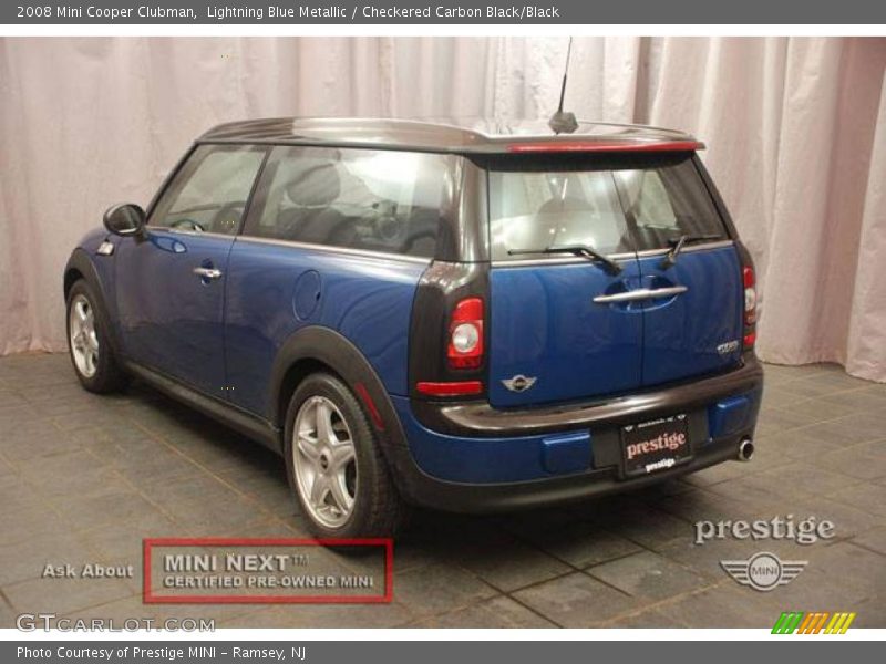 Lightning Blue Metallic / Checkered Carbon Black/Black 2008 Mini Cooper Clubman