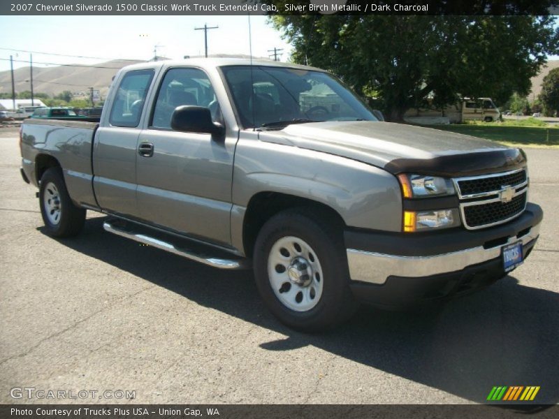 Silver Birch Metallic / Dark Charcoal 2007 Chevrolet Silverado 1500 Classic Work Truck Extended Cab