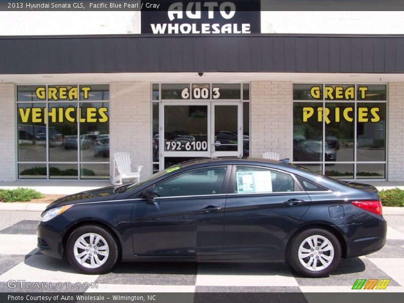 Pacific Blue Pearl / Gray 2013 Hyundai Sonata GLS