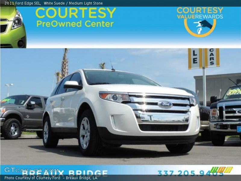 White Suede / Medium Light Stone 2011 Ford Edge SEL