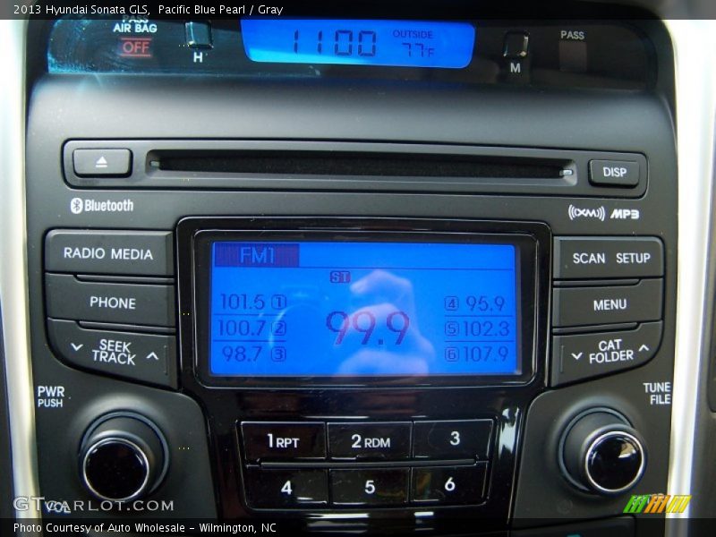 Pacific Blue Pearl / Gray 2013 Hyundai Sonata GLS