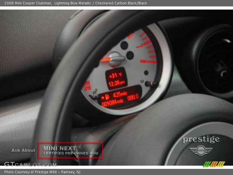 Lightning Blue Metallic / Checkered Carbon Black/Black 2008 Mini Cooper Clubman