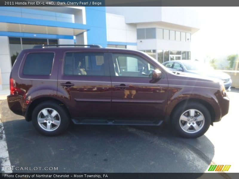 Dark Cherry Pearl / Beige 2011 Honda Pilot EX-L 4WD