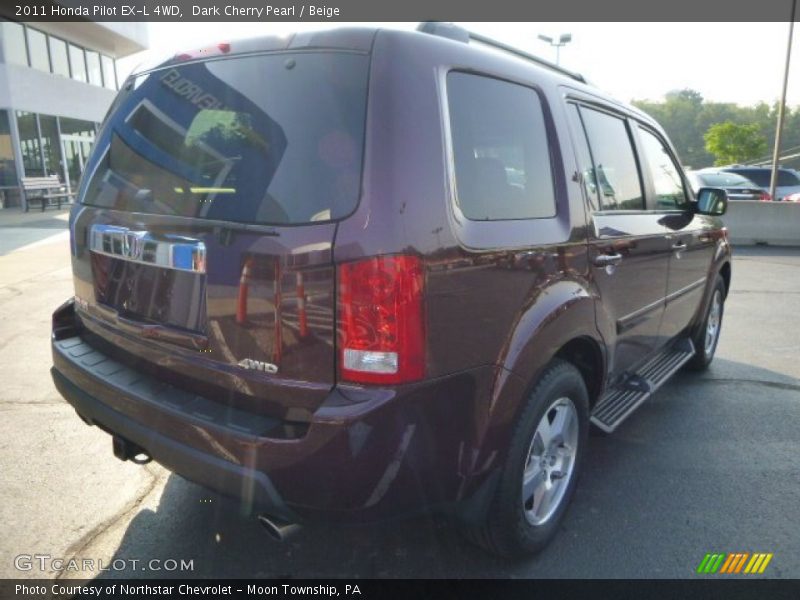 Dark Cherry Pearl / Beige 2011 Honda Pilot EX-L 4WD