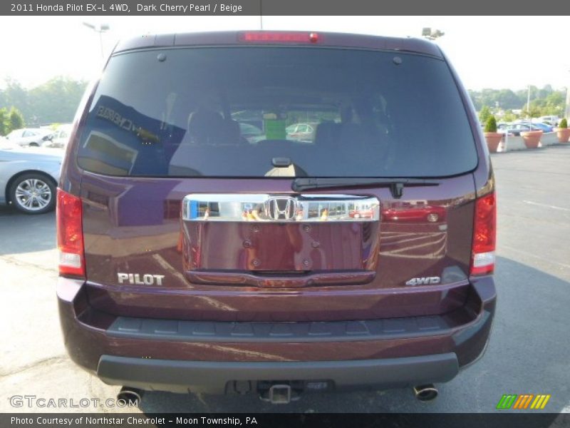 Dark Cherry Pearl / Beige 2011 Honda Pilot EX-L 4WD