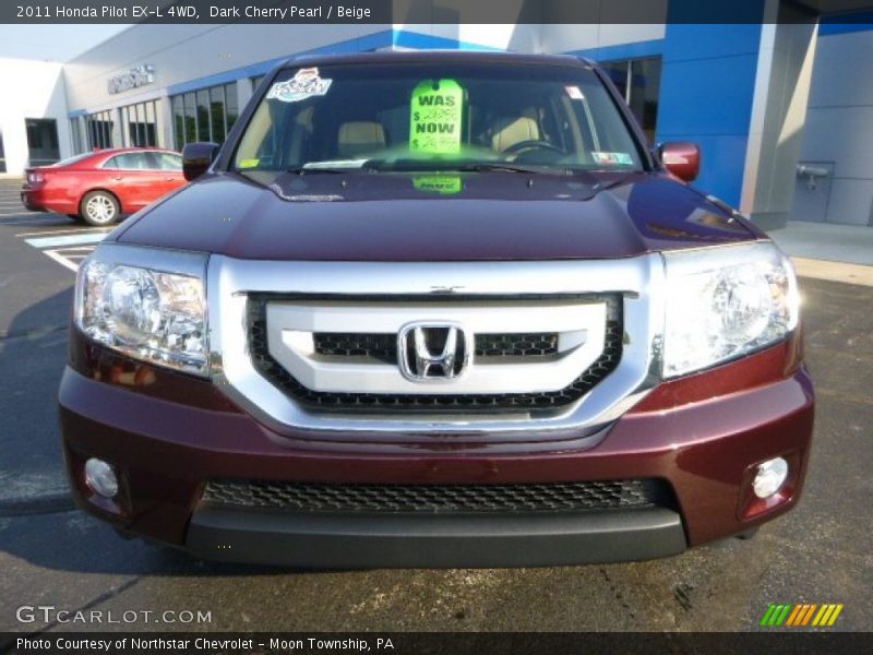 Dark Cherry Pearl / Beige 2011 Honda Pilot EX-L 4WD