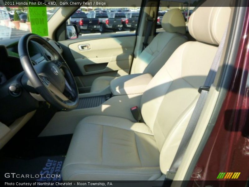 Dark Cherry Pearl / Beige 2011 Honda Pilot EX-L 4WD