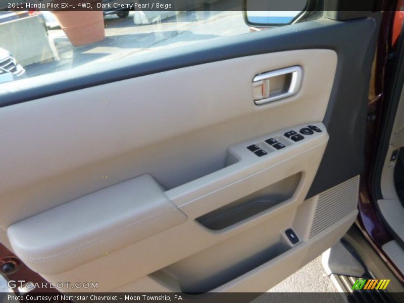 Dark Cherry Pearl / Beige 2011 Honda Pilot EX-L 4WD