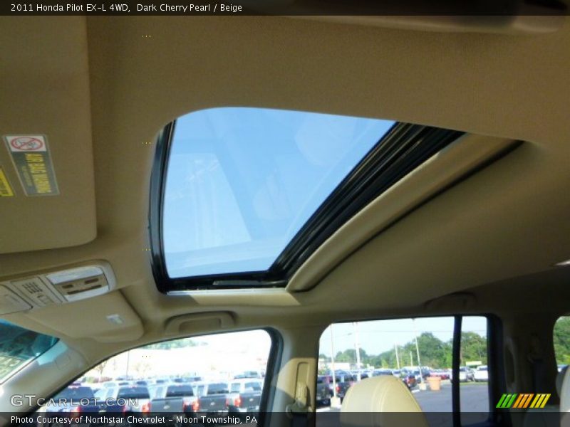 Dark Cherry Pearl / Beige 2011 Honda Pilot EX-L 4WD