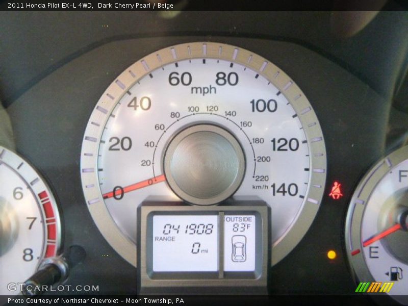 Dark Cherry Pearl / Beige 2011 Honda Pilot EX-L 4WD